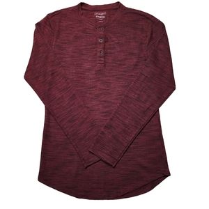 Men's Carbon Longer Length Henley Shirt Sz M